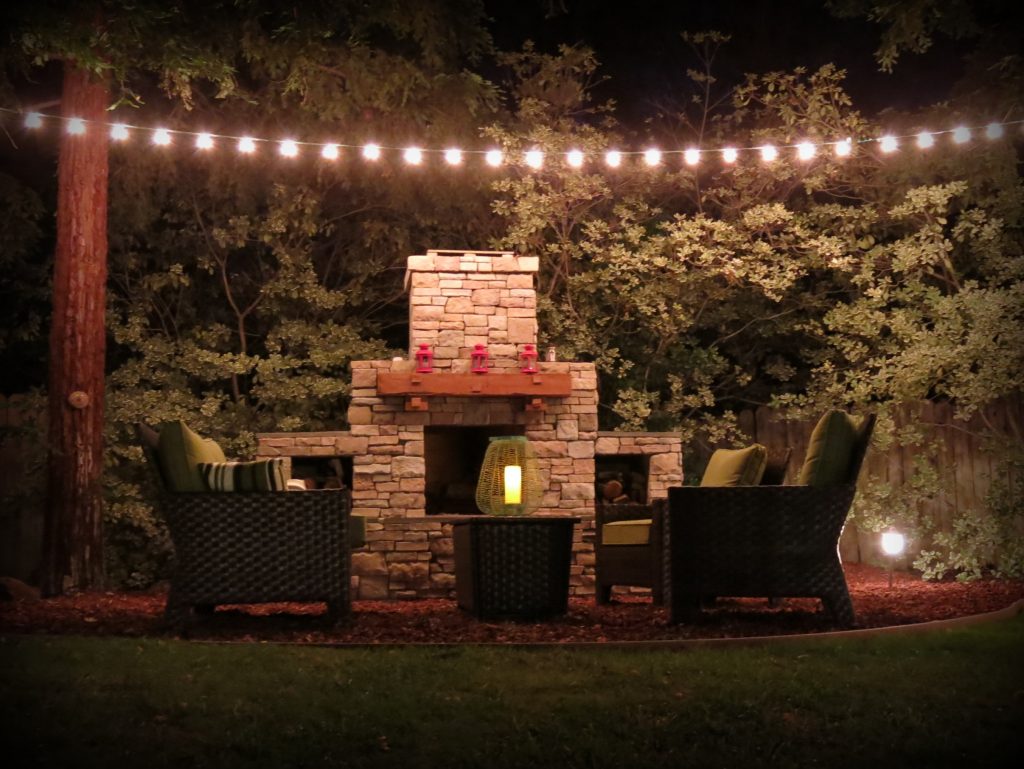 DIY Outdoor Fireplace built by homeowner using a Backyard Flare construction plan.