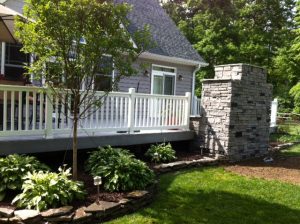 DIY Outdoor fireplace built by homeowner