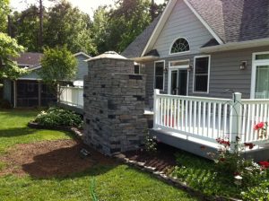 DIY Outdoor fireplace built by homeowner