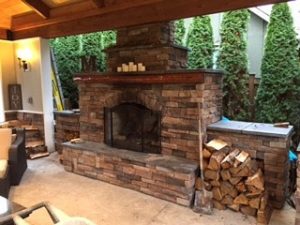 Outdoor fireplace design