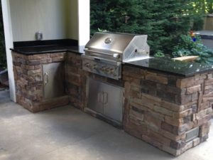 Outdoor kitchen beautiful backyard