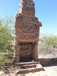 outdoor stone fireplace, house is gone