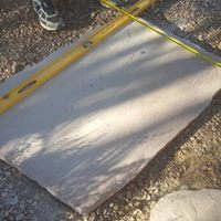 Flagstone on a DIY outdoor fireplace