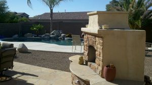 Outdoor fireplace beautiful backyard