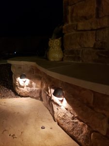 Outdoor lighting fireplace beautiful backyard