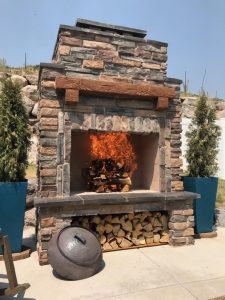 DIY outdoor fireplace fire