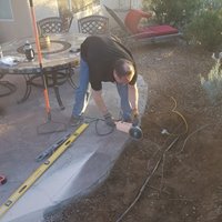 saw cut flagstone concrete pad