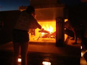 Outdoor fireplace lighting fire LED veneer catalina