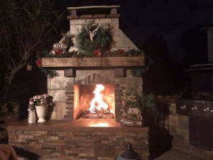 Pima DIY outdoor fireplace fire christmas decorate wreath vase