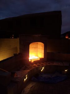 diy outdoor fireplace douglas mini propane gas lighting cinderblock fire mountain arizona