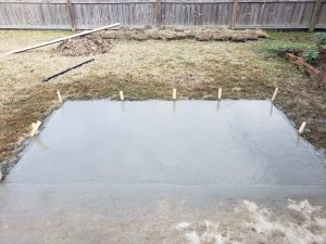 Concrete pad for DIY outdoor fireplace